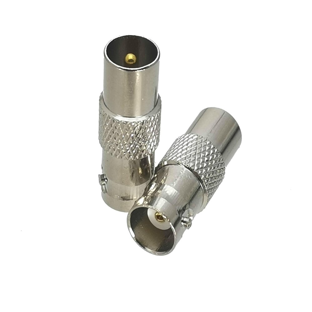 2-Piece BNC Female to IEC PAL DVB-T Male RF Coaxial Adapter