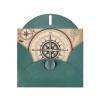 WZYWHJ Dark Green Nautical Compass Greeting Card view 1