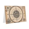 WZYWHJ Dark Green Nautical Compass Greeting Card view 2
