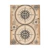 WZYWHJ Dark Green Nautical Compass Greeting Card view 3