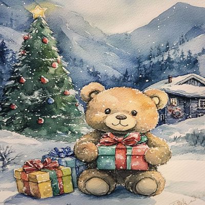 MIRONS Cross-Stitch Kit, Christmas Design, 11-Count DIY Stamped Cross-Stitch Set, Pre-Printed Starter Kit for Beginners, 40 × 50 cm