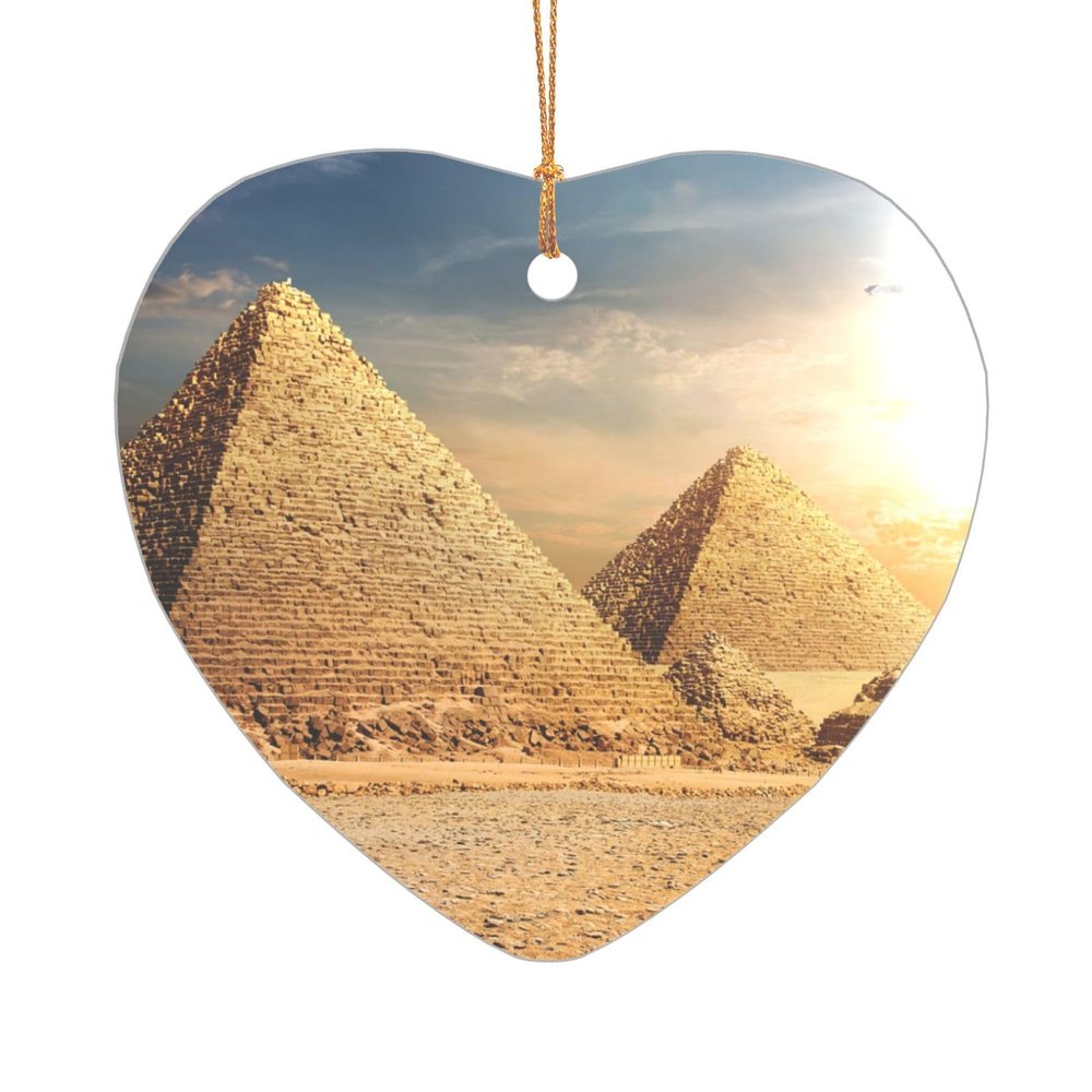 Egyptian Pyramid in Desert Printed Acrylic Ornament