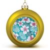 6 cm Tropical Hibiscus Christmas Ornament, Shatter-Resistant Gold Plastic view 1