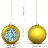 6 cm Tropical Hibiscus Christmas Ornament, Shatter-Resistant Gold Plastic view 2