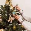 6 cm Tropical Hibiscus Christmas Ornament, Shatter-Resistant Gold Plastic view 4