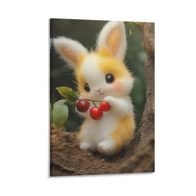 DHBANEIOK Rabbit Canvas Wall Art Prints, Modern Poster for Living Room Decor, 08 x 12 in (20 x 30 cm)