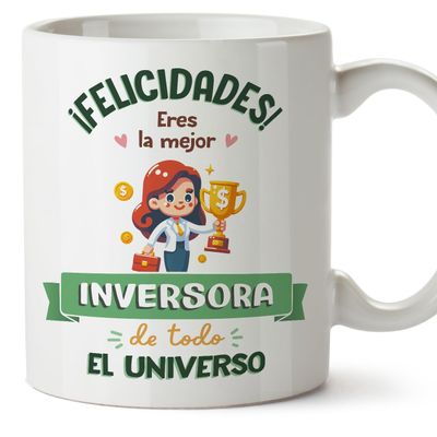 Mugffins Mug/Cup with Saying for INVESTORIN Woman - Spanish - Best in the Universe Trophy - 11 oz / 330 ml - Original and Funny Employee Gift