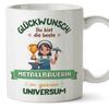 Mugffins Metalworker Mug for Women with Saying – Best in the Universe, Trophy – 11 oz / 330 ml view 1