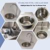 ASKLFNEI 30 cm Round Stainless Steel Sink, Silver Dual-Mount Single-Bowl Kitchen Bar Prep Sink with Deep Capacity, Drain Strainer (34 × 34 × 20 cm) view 2