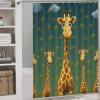 HKMNTGD Cartoon Giraffe Shower Curtain, Waterproof Fabric, Rust-Resistant Grommets, 72 x 72 in view 3