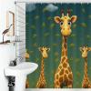 HKMNTGD Cartoon Giraffe Shower Curtain, Waterproof Fabric, Rust-Resistant Grommets, 72 x 72 in view 4