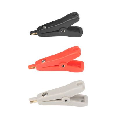 3-Piece Gold-Plated Copper Alligator Clips P2005, 10 A Kelvin Test Clips