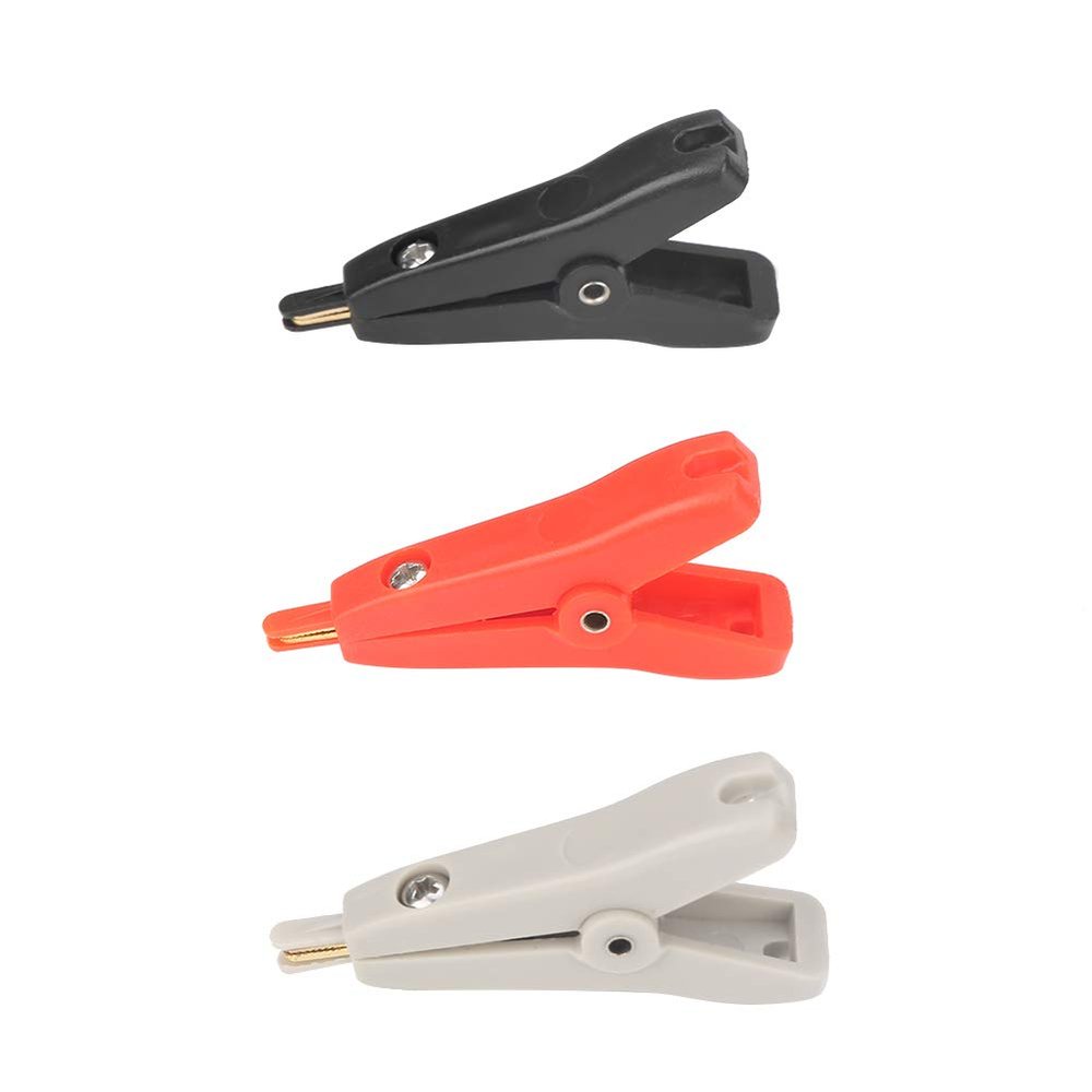 3-Piece Gold-Plated Copper Alligator Clips P2005, 10 A Kelvin Test Clips