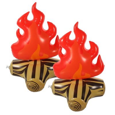 SKISUNO Inflatable Campfire Model, 2-Piece PVC Set for Parties