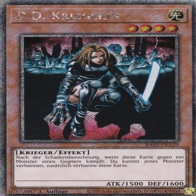 RA03-DE129 - D.D. Warrior Lady - Platinum Secret Rare - German - 1st Edition - Quarter Century Bonanza - with LMS Trading Field Center Card Yu-Gi-Oh!