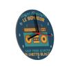Glass Wall Clock, Cassette Radio, Silver “Pas Le Bonheur,” 20 cm Diameter, Blue view 2