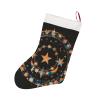 Beautiful Christmas Stocking with Stars and Moon, Red Plush Stocking view 1