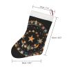 Beautiful Christmas Stocking with Stars and Moon, Red Plush Stocking view 2