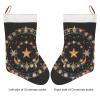 Beautiful Christmas Stocking with Stars and Moon, Red Plush Stocking view 3