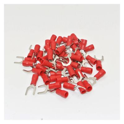 ZDVHOMCB 1000-Piece SV1.25-3.2 Crimp Spade Wire Connectors, 22-16 AWG, #4 Fork Terminals, Insulated, for 0.5-1.5 mm² Wires