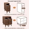 Modern White Wooden Nightstand with Pull-Out Shelf and 2 Drawers, Space-Saving, 40 cm Wide view 3