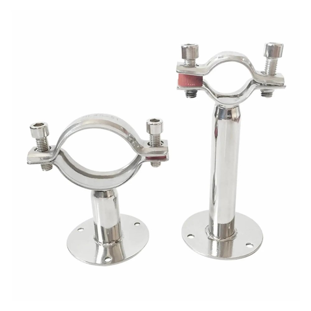 BKGWCSOR 1-Piece 76 mm Pipe Clamp with 45 mm Pole, Base Plate, 304 Stainless Steel