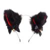 BELLIFFY Cat Ear Headband with Bows and Bells, Black and Red Faux Fur view 1
