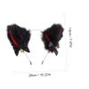 BELLIFFY Cat Ear Headband with Bows and Bells, Black and Red Faux Fur view 2