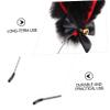 BELLIFFY Cat Ear Headband with Bows and Bells, Black and Red Faux Fur view 3