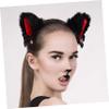 BELLIFFY Cat Ear Headband with Bows and Bells, Black and Red Faux Fur view 4