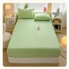 Stfery Fitted Sheet 200 x 150 cm, 100% Cotton, Solid Fruit Green view 2