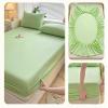 Stfery Fitted Sheet 200 x 150 cm, 100% Cotton, Solid Fruit Green view 3
