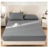 Stfery 200 x 90 cm Cotton Fitted Sheet, Solid Gray-Blue view 2
