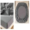 Stfery 200 x 90 cm Cotton Fitted Sheet, Solid Gray-Blue view 3