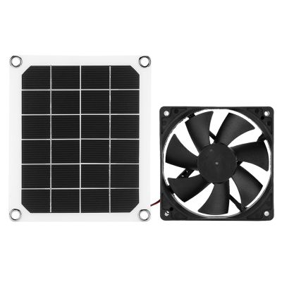 Cornesty 6V 10W Solar Panel Exhaust Fan with USB Charging for Greenhouses and Chicken Coops