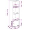 vidaXL Bookshelf Black Oak Look 31 x 24 x 102 cm Engineered Wood view 3