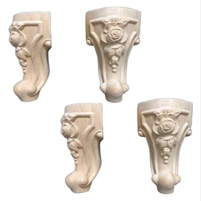 CHENYUOZ Wooden Furniture Legs, Cabinet Feet, Solid Wood Carved Replacement Feet (6 in/15 cm)