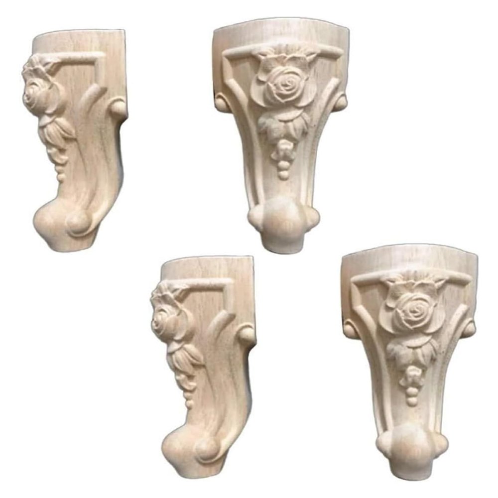 CHENYUOZ Wooden Furniture Legs, Cabinet Feet, Solid Wood Carved Replacement Feet (6 in/15 cm)