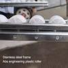 LwsCUiH Light-Duty Conveyor Track, Straight Ladder Roller Conveyor, ABS Plastic Rollers, Non-Powered Roller Guides, Silver, 30 cm W x 150 cm L view 4