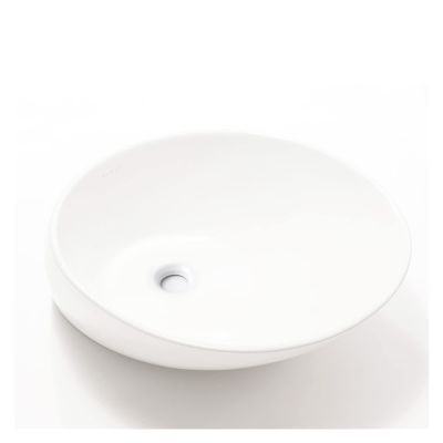 YQINQIN83B Oval Bathroom Vessel Sink, White Porcelain Ceramic, No Overflow, Ceramic Sink Only
