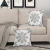 Gray Christmas Pillow Covers, 40.6 x 40.6 cm, Set of 2, White Snowflakes, Rustic Winter Farmhouse Style view 3