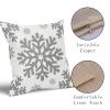 Gray Christmas Pillow Covers, 40.6 x 40.6 cm, Set of 2, White Snowflakes, Rustic Winter Farmhouse Style view 4