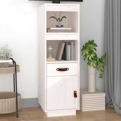 Furniture Select Highboard, White, 34 x 40 x 108.5 cm, Solid Pine