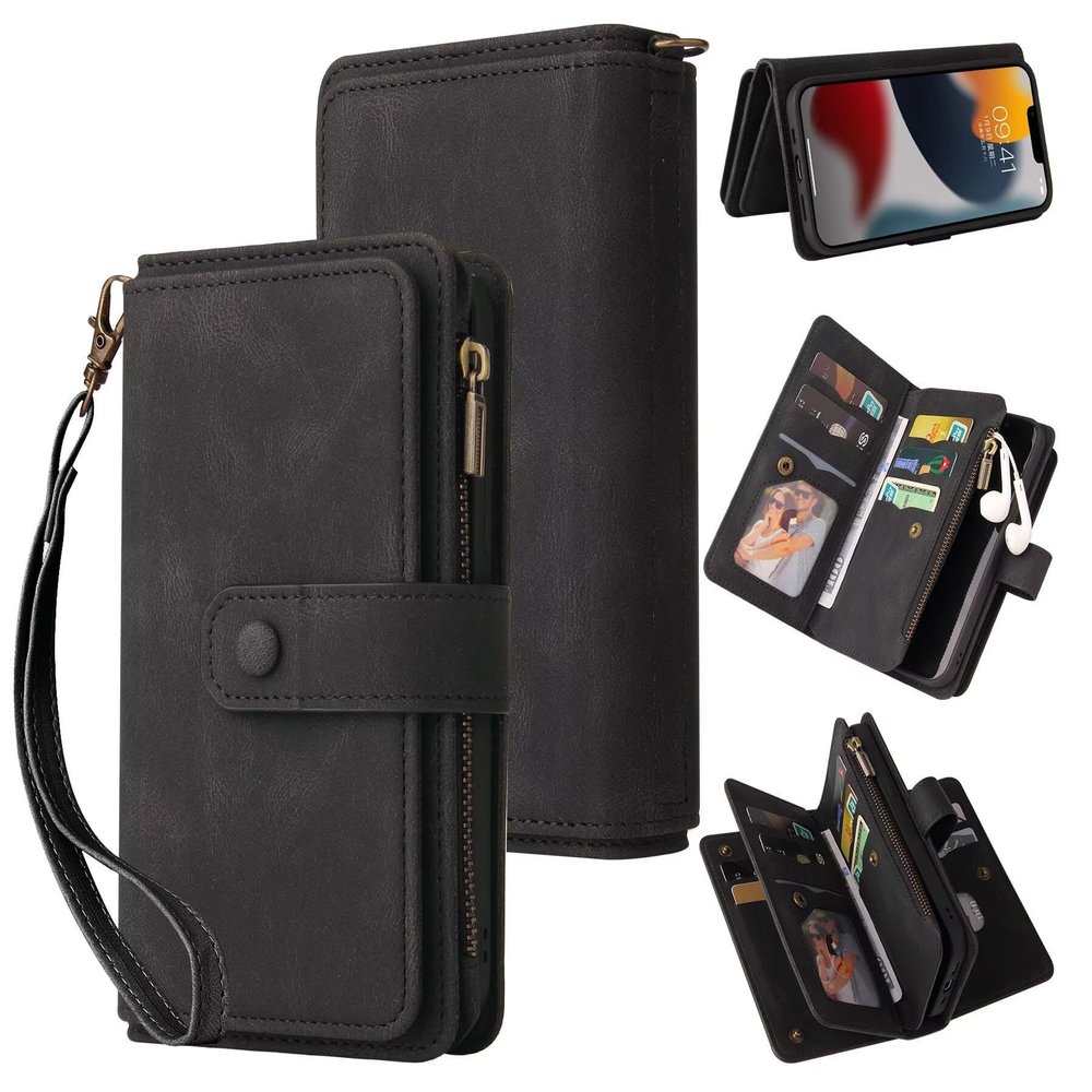GoodcAcy Wallet Case for Google Pixel 9a, Black PU Leather Flip Cover