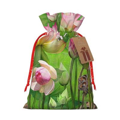 Spirit Of The Lotus Christmas Candy Bag, Reusable Christmas Bag for Christmas and Birthday Parties