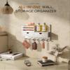 Rebee Vision Wall-Mounted Key Holder with 2 Drawers, White view 2