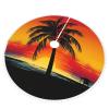 Double-Layer Christmas Tree Skirt with Sunset Palm Design, 48 in view 3