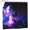 AABSTBFM Butterfly Shower Curtain, 183 x 183 cm, White/Purple view 1