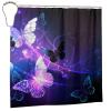 AABSTBFM Butterfly Shower Curtain, 183 x 183 cm, White/Purple view 2