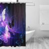 AABSTBFM Butterfly Shower Curtain, 183 x 183 cm, White/Purple view 3